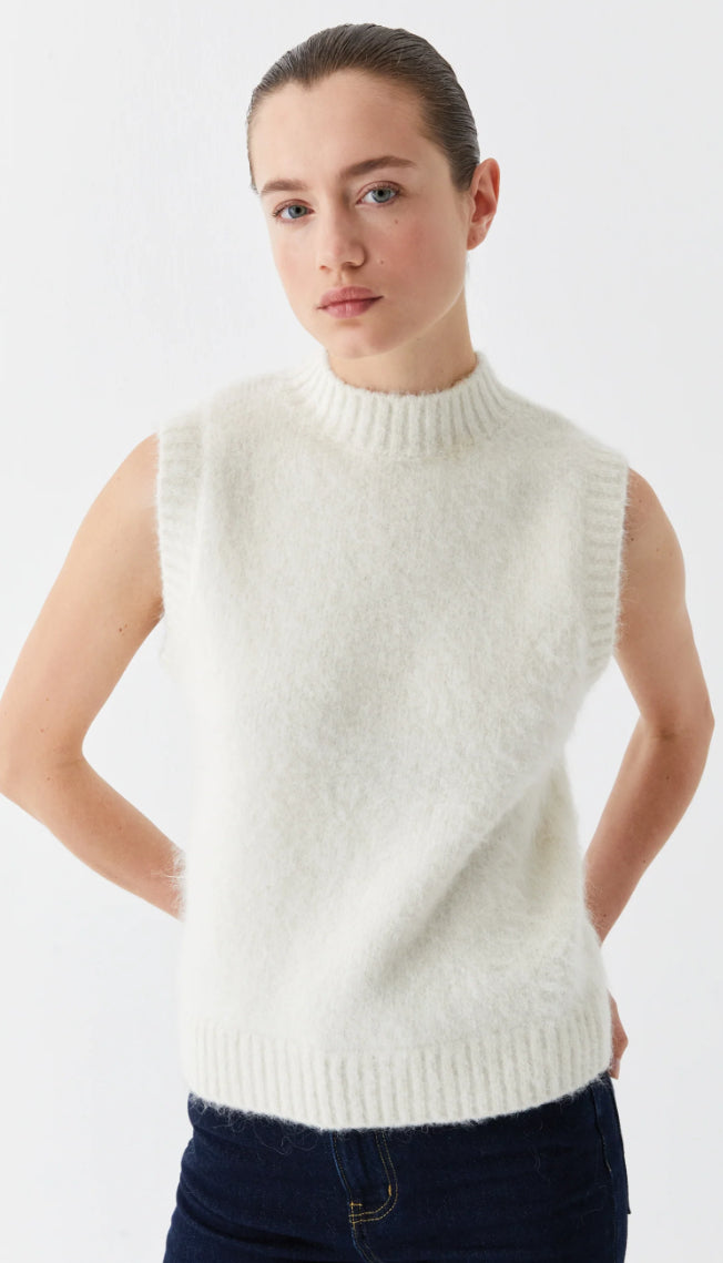 Morrison Riley Knit Vest Cream
