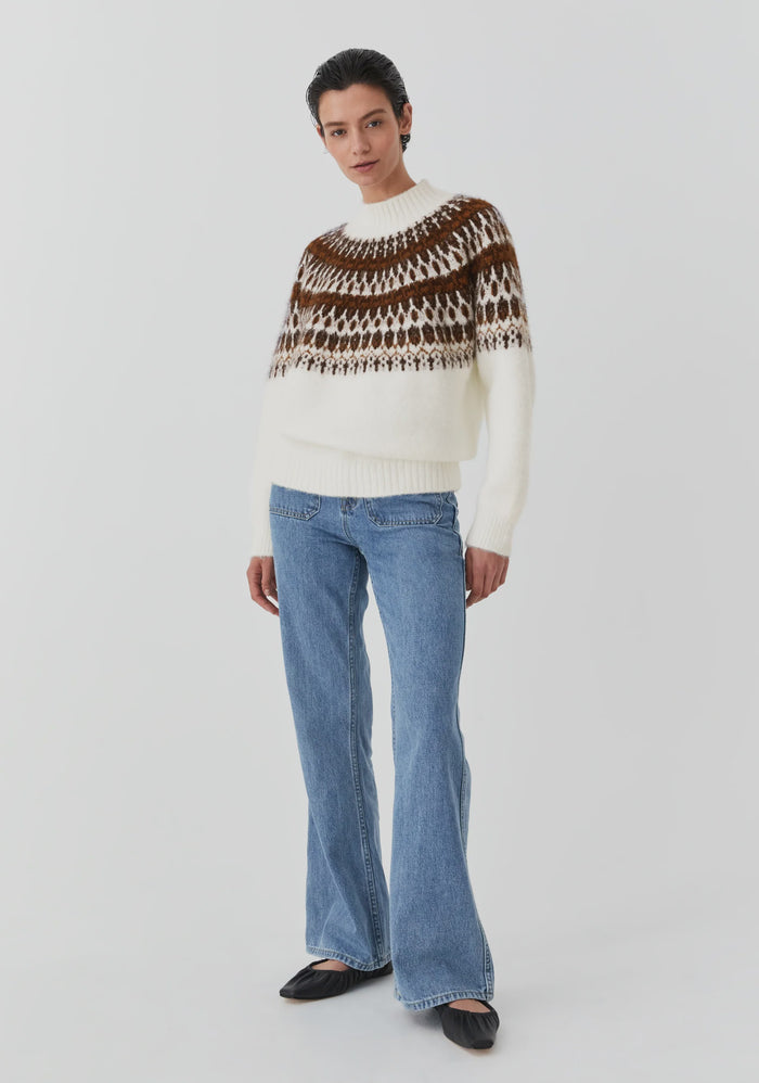 Morrison Terrance Knit Pullover Cream