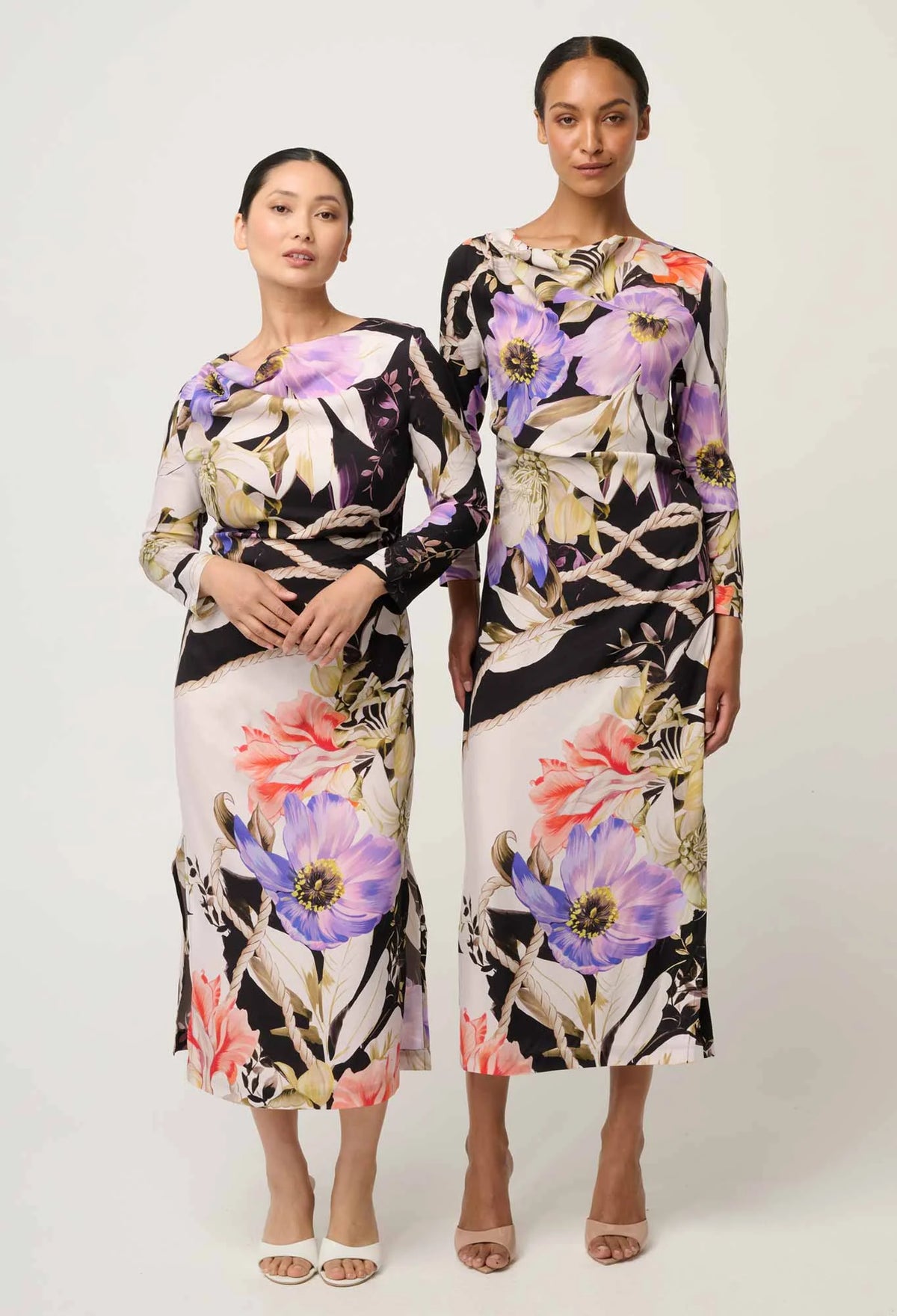 Once Was Jayden Cupro Viscose Stretched Asymmetrical neck Dress