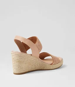 Django & Juliette Pivey Coffee Natural Rope Elastic Leather Sandal