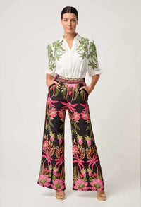 Once Was Willow Viscose Dobby Contrast Panel Pant