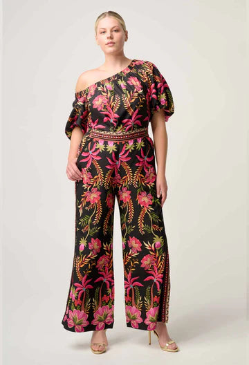 Once Was Willow Viscose Dobby Contrast Panel Pant