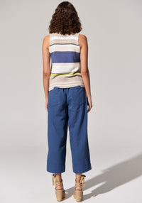 Pol Estel Stripe Knit Tank Blue Multi