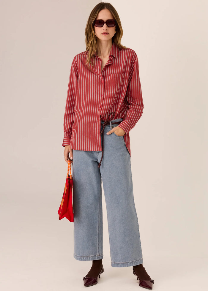 Pol Marlon Stripe Shirt Red