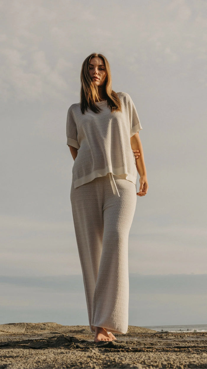 Talamaya Ladder Shortsleeve Pullover Silver Haze