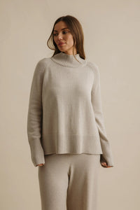 Talamaya Harmony Merino Cotton Mock Neck Pullover