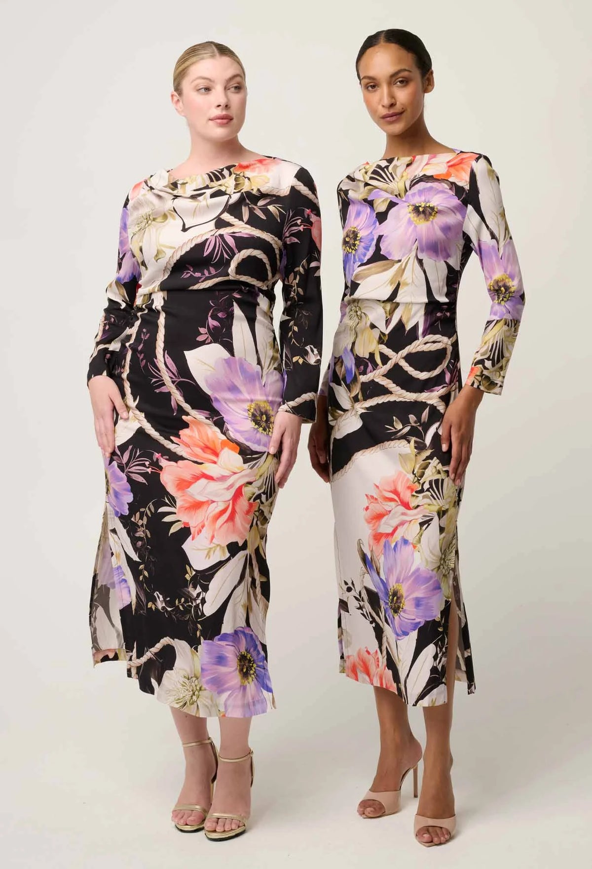 Once Was Jayden Cupro Viscose Stretched Asymmetrical neck Dress