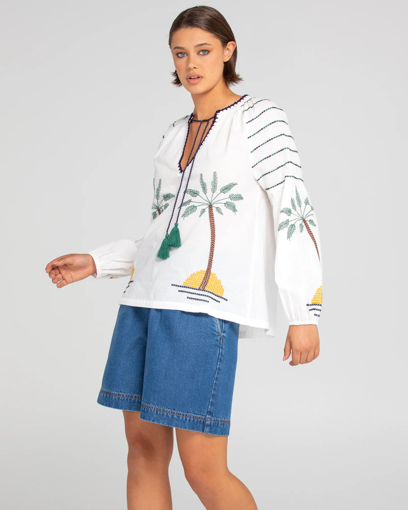 Boom Shanka Palm Shirt White