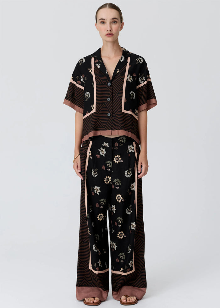 Pol Trellis Scarf Print Shirt