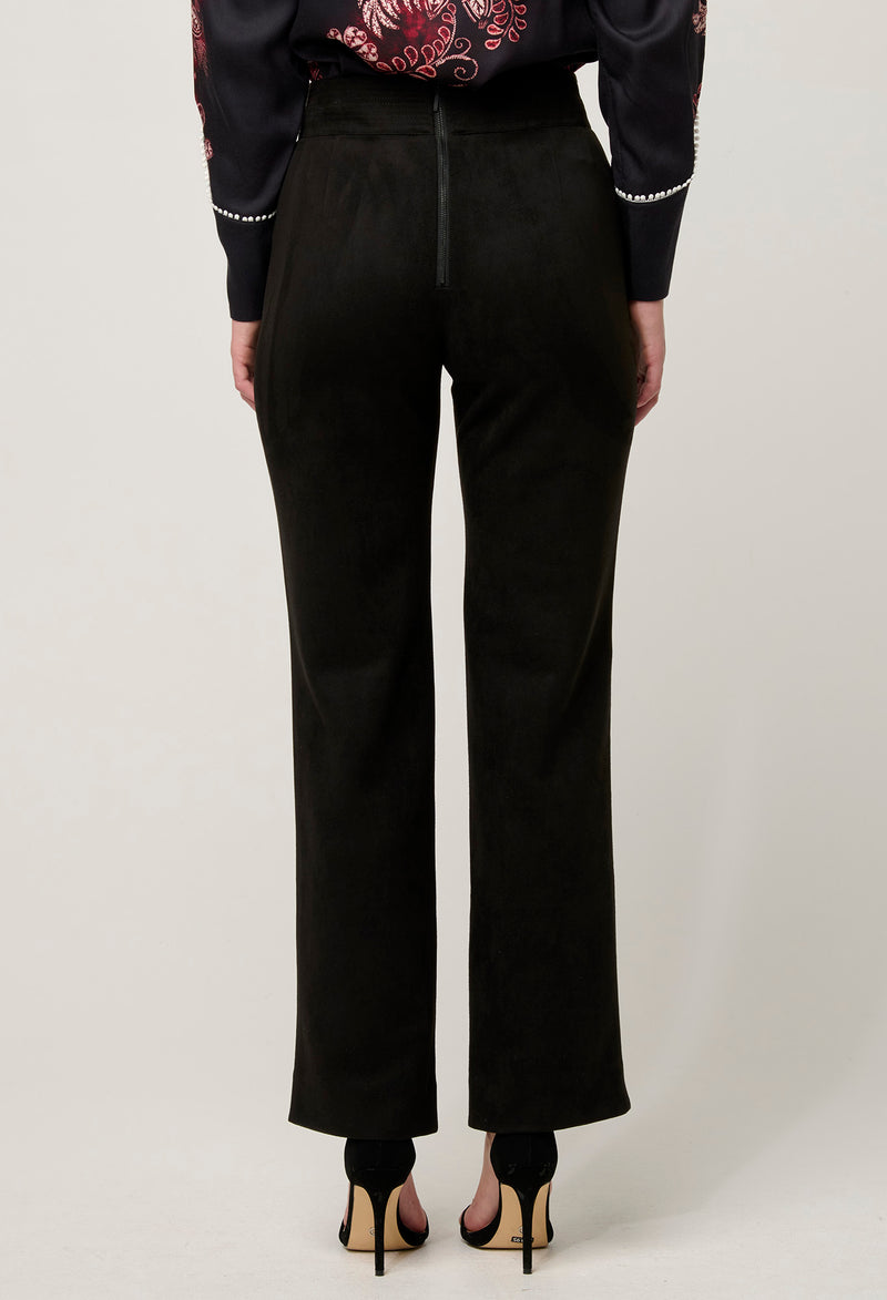 Once/Was Scarlett Faux Suede Pant - Onyx