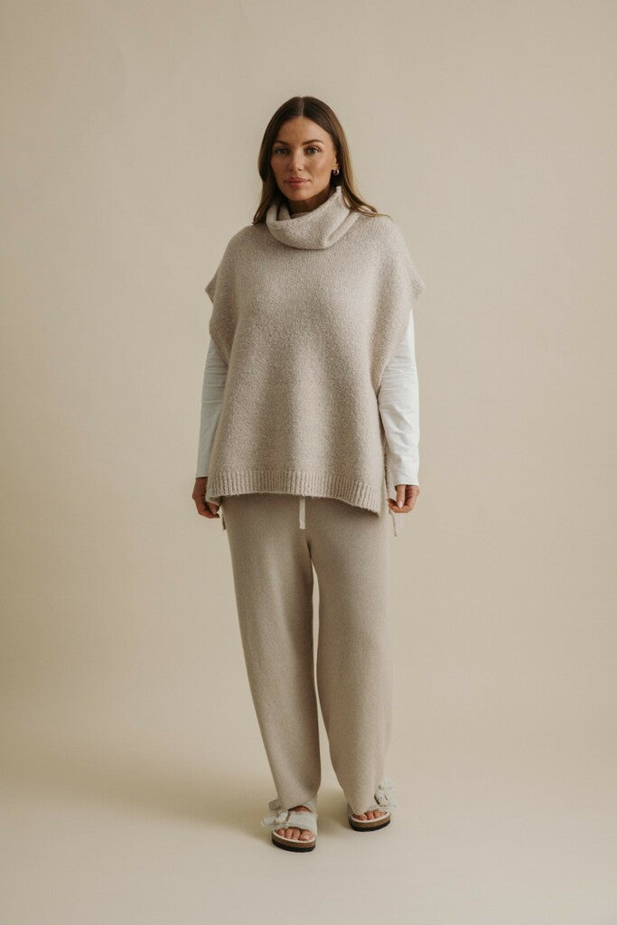 Talamaya Dreams Funnel Neck Tabard Wheat
