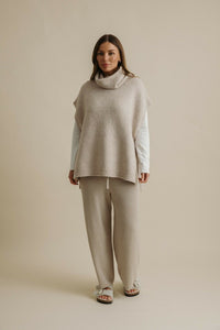 Talamaya Dreams Funnel Neck Tabard Wheat
