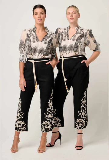 Once was Oleander Placement Print Blouse