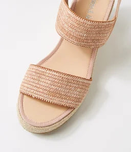 Django & Juliette Pivey Coffee Natural Rope Elastic Leather Sandal
