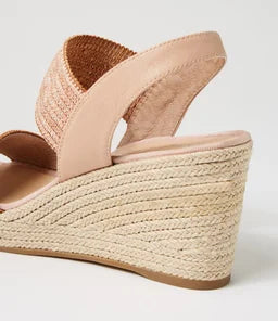 Django & Juliette Pivey Coffee Natural Rope Elastic Leather Sandal