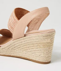 Django & Juliette Pivey Coffee Natural Rope Elastic Leather Sandal