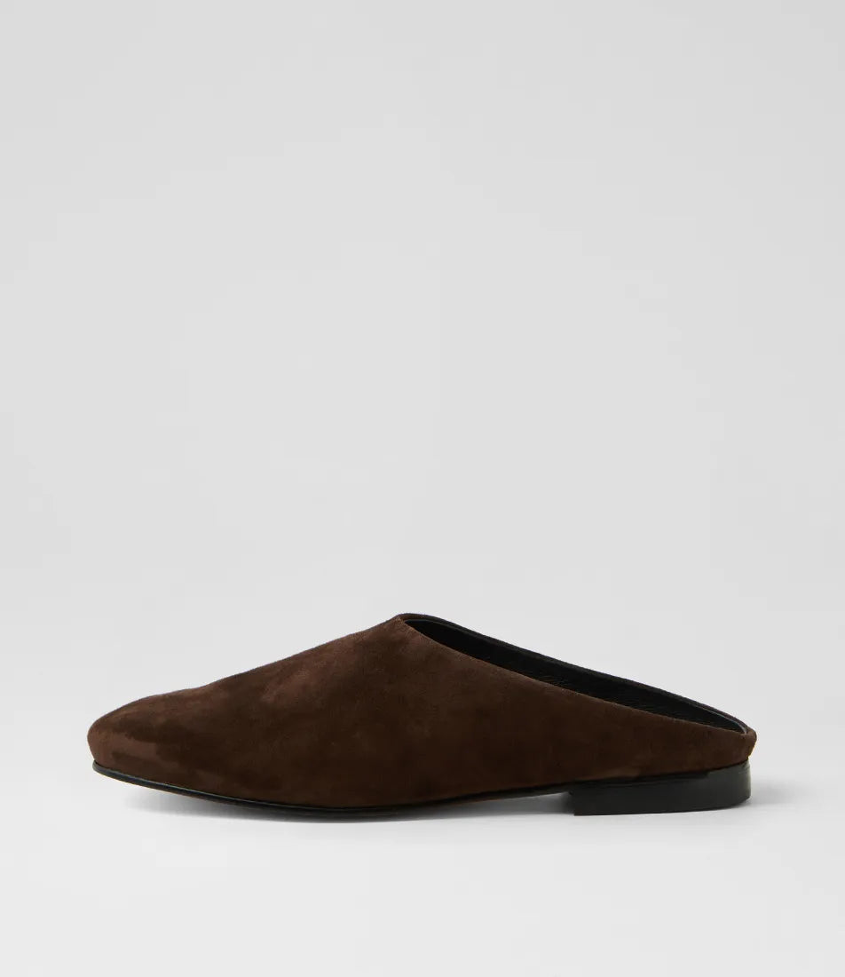 Mollini Ulysen-Mo Dk Chocolate Suede  Mule