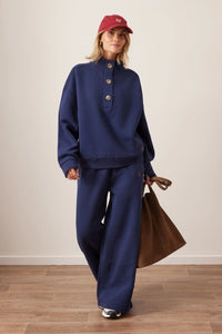 Ceres Marli Button Sweat - Heritage Navy