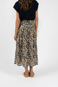 Humidity Eden Rouched Skirt Navy