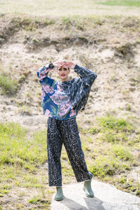 Maud Dainty Eliza Jumper Snow Leopard/ Roses