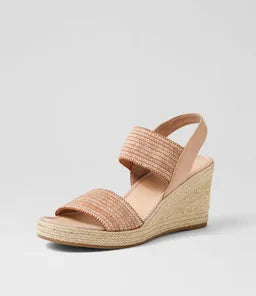 Django & Juliette Pivey Coffee Natural Rope Elastic Leather Sandal