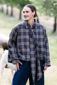 Maud Dainty Goldie Brown/Gold Check Jacket