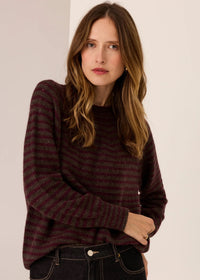 Pol Carmel Stripe Knit Black/ Choc