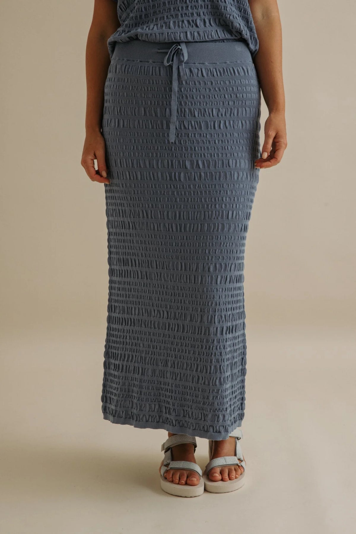 Talamaya Waves Pleat Skirt Blue Pool