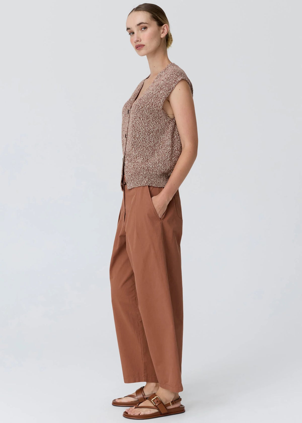 Pol Rye Knit Vest Toffee