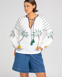 Boom Shanka Palm Shirt White