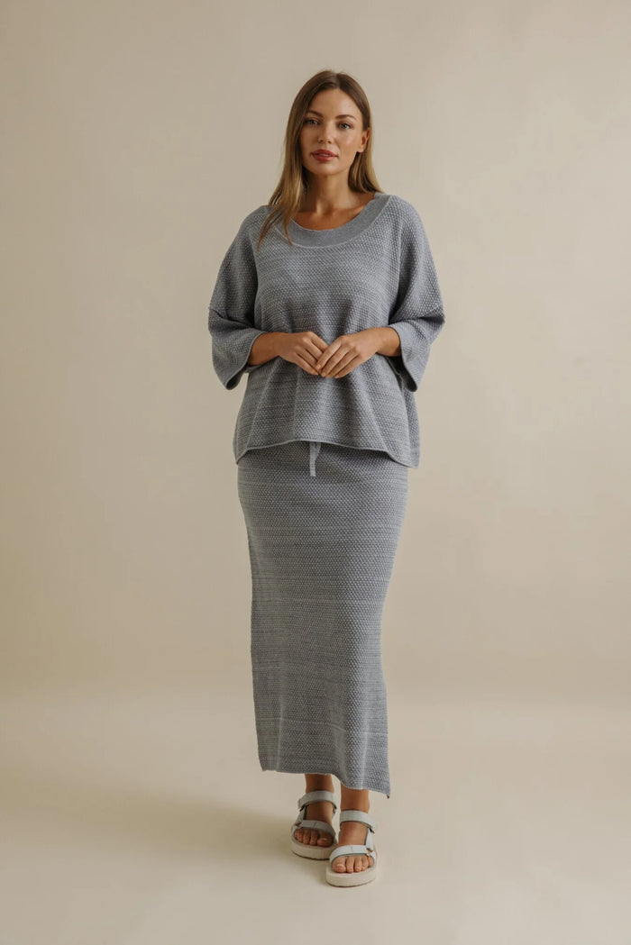 Talamaya Coral Knitted Skirt Sea Combo