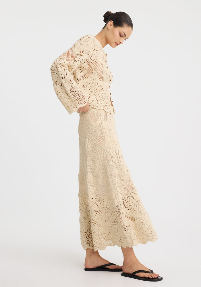 Morrison Marisol Crochet Skirt Natural