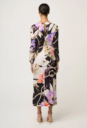 Once Was Jayden Cupro Viscose Stretched Asymmetrical neck Dress