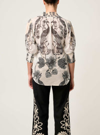 Once was Oleander Placement Print Blouse