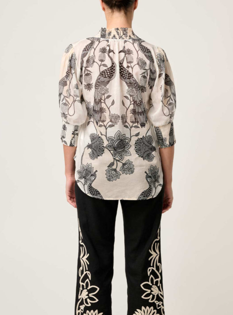 Once was Oleander Placement Print Blouse