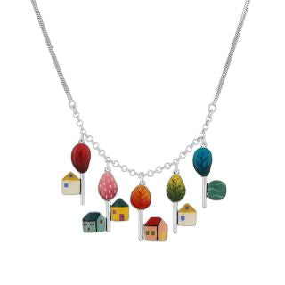 Taratata Mon Ptit Village House and Tree Necklace