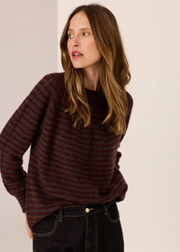 Pol Carmel Stripe Knit Black/ Choc