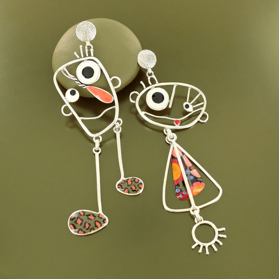 Taratata Stud Earrings Two Faces