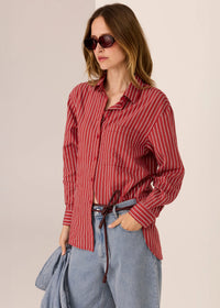Pol Marlon Stripe Shirt Red