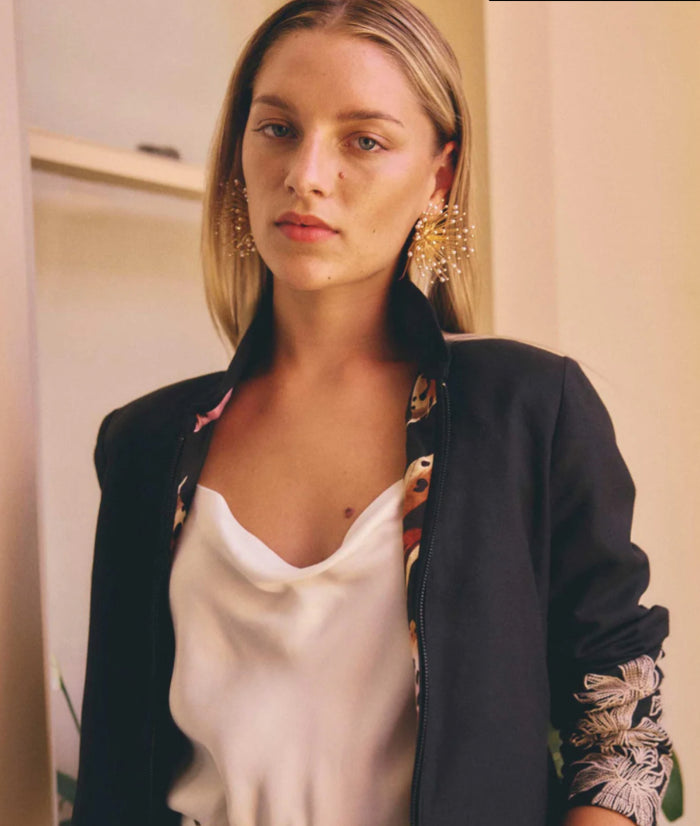 Once/Was Delray Reversable Printed linen Viscose Jacket