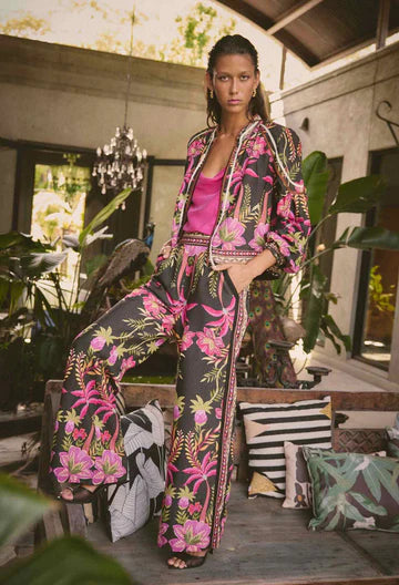Once Was Willow Viscose Dobby Contrast Panel Pant