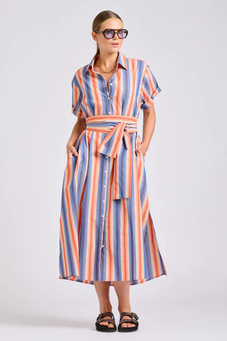 Shirty The Lucy Dress Blue Sky Stripe