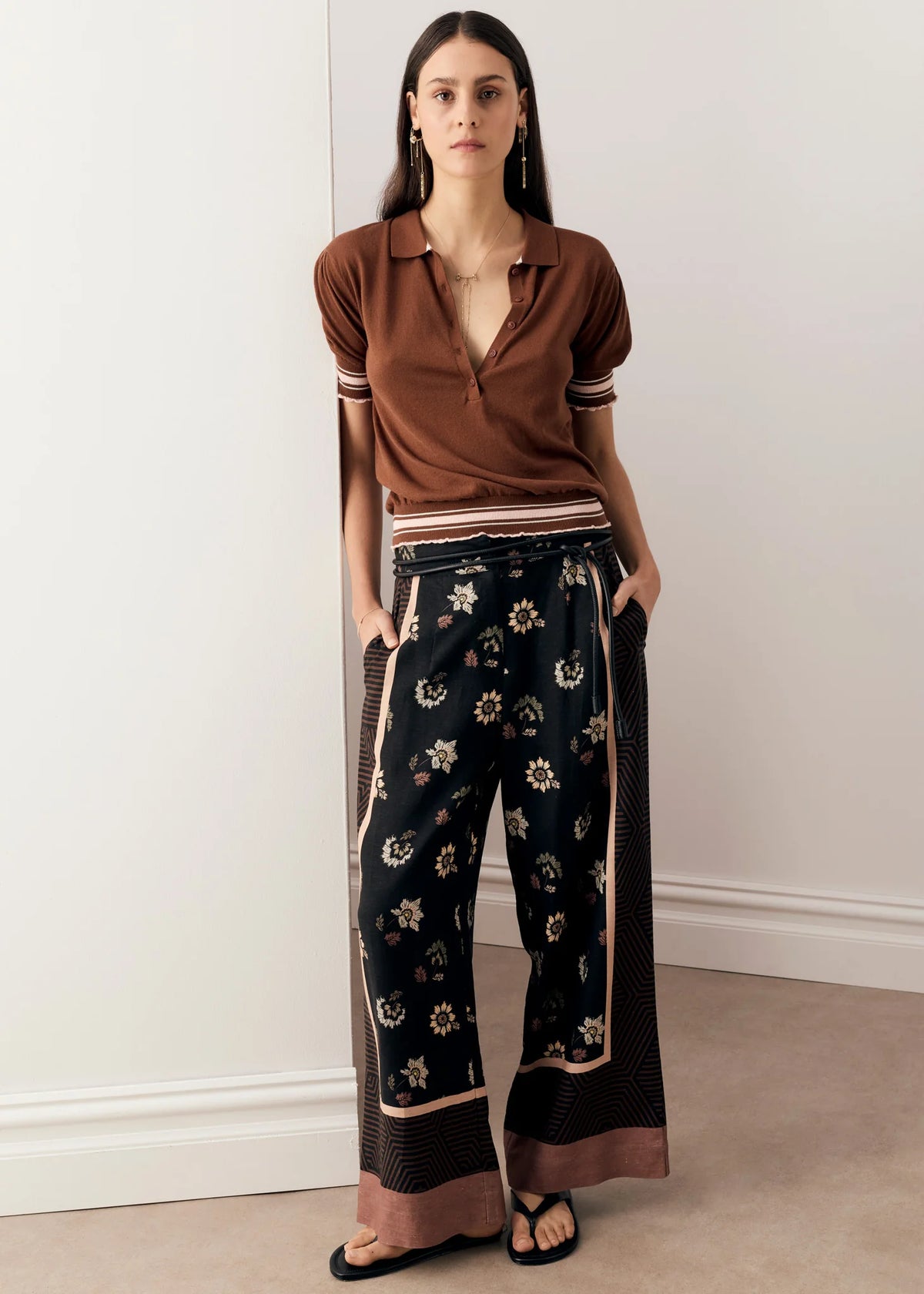 Pol Trellis Scarf Print Pant