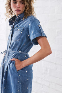 Kireina Simone Dress Heart 70s Blue