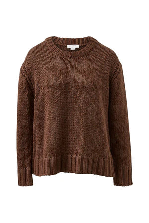 Ceres Sage Chunky Knit Crew - Chocolate