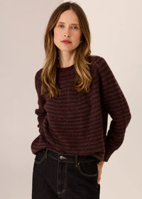 Pol Carmel Stripe Knit Black/ Choc