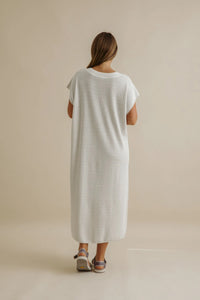 Talamaya Crepe Tee Dress  Milk X Silver Haze