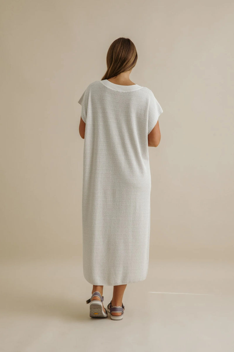Talamaya Crepe Tee Dress  Milk X Silver Haze