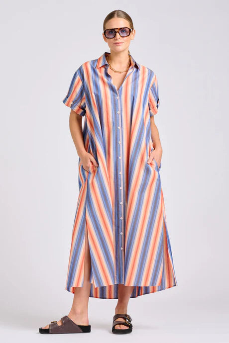 Shirty The Lucy Dress Blue Sky Stripe