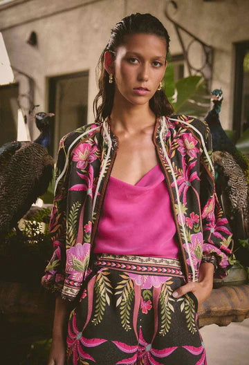 Once Was Arabella Reversible Placement Print Dobby Blend Detail Jacket